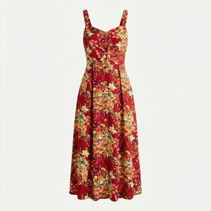 RARE FIND ANGIE Red & Yellow Floral Maxi Dress